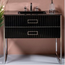 Тумба под раковину Boheme Armadi Art Monaco 100 866-100-BCR Черная Хром