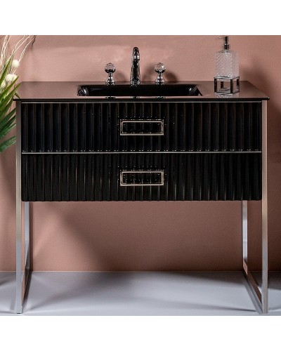 Тумба под раковину Boheme Armadi Art Monaco 100 866-100-BCR Черная Хром