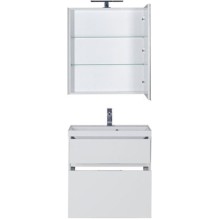Тумба под раковину Aquanet Латина 60 179934 подвесная 2 ящика Белая