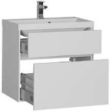 Тумба под раковину Aquanet Латина 70 180032 подвесная 2 ящика Белая