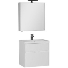 Тумба под раковину Aquanet Латина 70 180032 подвесная 2 ящика Белая
