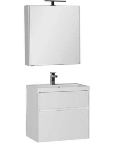 Тумба под раковину Aquanet Латина 70 180032 подвесная 2 ящика Белая