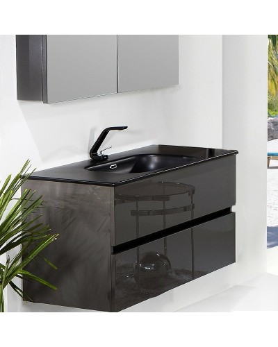 Тумба под раковину Boheme Armadi Art Vallessi 100 837-100-A glossy подвесная Антрацит глянец