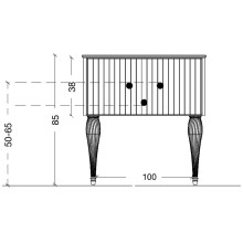 Тумба под раковину Boheme Armadi Art Vallessi Avantgarde Canale 100 843-100-BG подвесная Черная Золото
