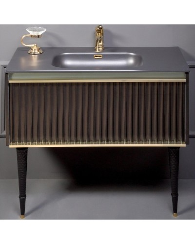 Тумба под раковину Boheme Armadi Art Vallessi Avantgarde Canale 100 843-100-BG подвесная Черная Золото