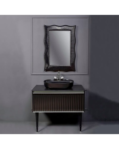 Тумба под раковину Boheme Armadi Art Vallessi Avantgarde Canale 100 843-100-BCR подвесная Черная Хром