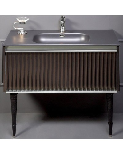 Тумба под раковину Boheme Armadi Art Vallessi Avantgarde Canale 100 843-100-BCR подвесная Черная Хром