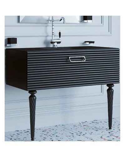 Тумба под раковину Boheme Armadi Art Vallessi Avangarde Linea 100 842-100-BCR подвесная Черная Хром