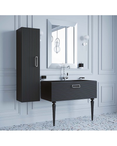 Тумба под раковину Boheme Armadi Art Vallessi Avangarde Linea 100 842-100-BCR подвесная Черная Хром