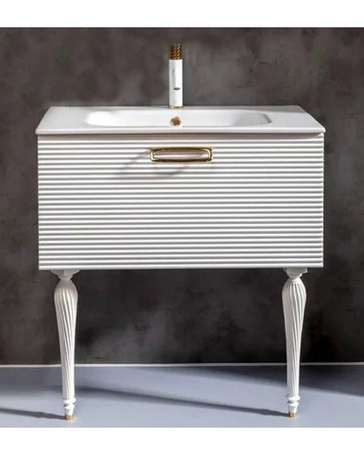 Тумба под раковину Boheme Armadi Art Vallessi Avangarde Linea 80 842-080-WG подвесная Белая Золото