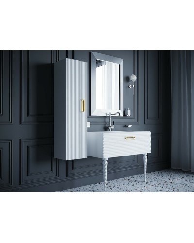 Тумба под раковину Boheme Armadi Art Vallessi Avangarde Linea 80 842-080-WG подвесная Белая Золото