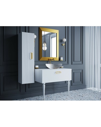 Тумба под раковину Boheme Armadi Art Vallessi Avangarde Linea 80 842-080-WG подвесная Белая Золото