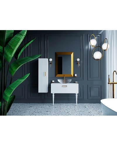 Тумба под раковину Boheme Armadi Art Vallessi Avangarde Linea 80 842-080-WG подвесная Белая Золото