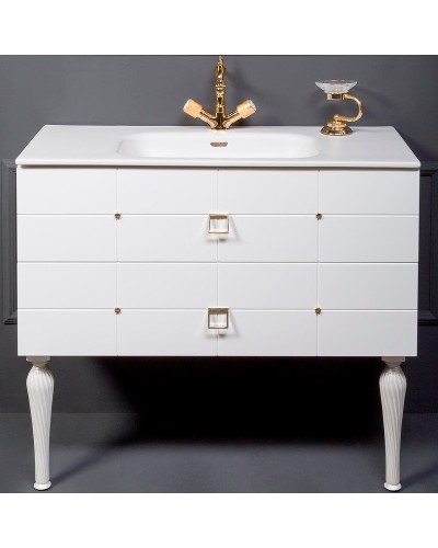 Тумба под раковину Boheme Armadi Art Vallessi Avangarde Piazza 100 841-100-WG подвесная Белая Золото