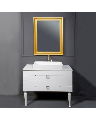 Тумба под раковину Boheme Armadi Art Vallessi Avangarde Piazza 100 841-100-WG подвесная Белая Золото