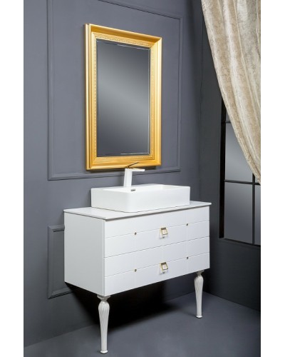 Тумба под раковину Boheme Armadi Art Vallessi Avangarde Piazza 100 841-100-WG подвесная Белая Золото