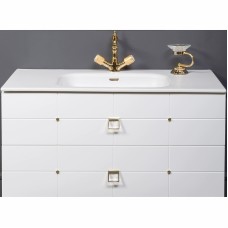 Тумба под раковину Boheme Armadi Art Vallessi Avangarde Piazza 100 841-100-WG подвесная Белая Золото