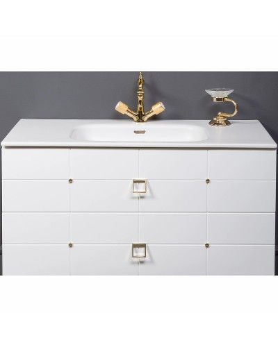 Тумба под раковину Boheme Armadi Art Vallessi Avangarde Piazza 100 841-100-WG подвесная Белая Золото