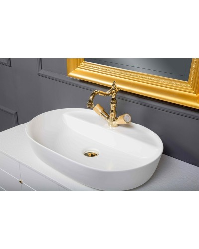 Тумба под раковину Boheme Armadi Art Vallessi Avangarde Piazza 100 841-100-WG подвесная Белая Золото