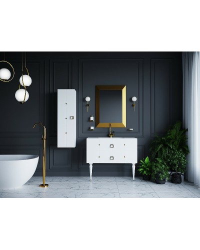 Тумба под раковину Boheme Armadi Art Vallessi Avangarde Piazza 100 841-100-WG подвесная Белая Золото