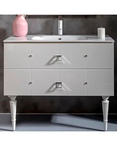 Тумба под раковину Boheme Armadi Art Vallessi Avangarde Piazza 100 841-100-WCR подвесная Белая Хром