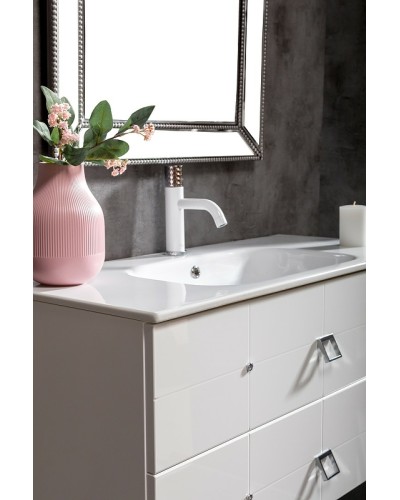 Тумба под раковину Boheme Armadi Art Vallessi Avangarde Piazza 100 841-100-WCR подвесная Белая Хром