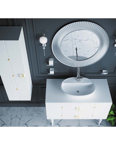 Тумба под раковину Boheme Armadi Art Vallessi Avangarde Piazza 100 841-100-WCR подвесная Белая Хром