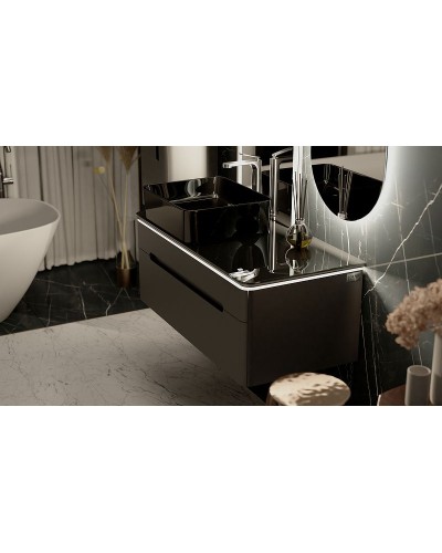 Тумба под раковину Jorno Shine 100 Shi.01.100/P/A подвесная Антрацит