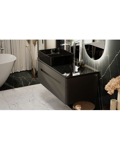 Тумба под раковину Jorno Shine 100 Shi.01.100/P/A подвесная Антрацит