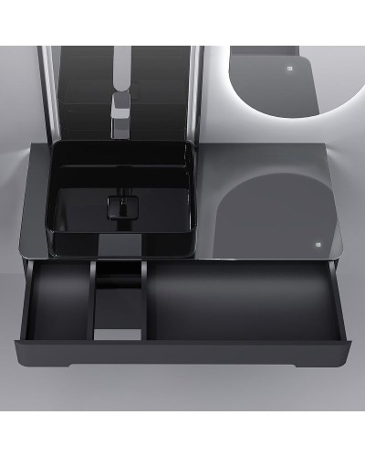 Тумба под раковину Jorno Shine 100 Shi.01.100/P/A подвесная Антрацит