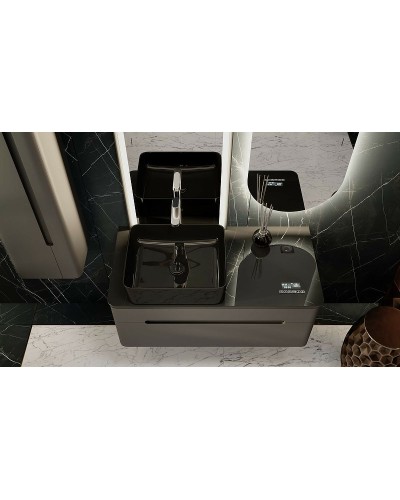 Тумба под раковину Jorno Shine 100 Shi.01.100-M/P/A подвесная Антрацит