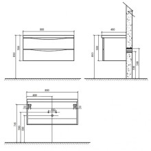 Тумба под раковину BelBagno Ancona-N 80 ANCONA-N-800-2C-SO-RW подвесная Rovere Moro