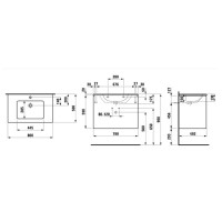 Тумба с раковиной светлый вяз 80 см Laufen Base 8.6496.1.262.104.1