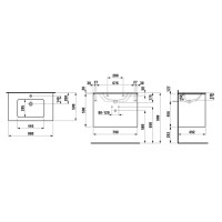 Тумба с раковиной темный вяз 80 см Laufen Base 8.6496.1.263.104.1