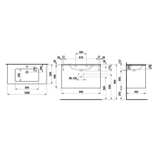 Тумба с раковиной белый глянец 100 см Laufen Base 8.6496.2.261.104.1