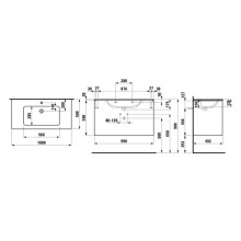 Тумба с раковиной светлый вяз 100 см Laufen Base 8.6496.2.262.104.1