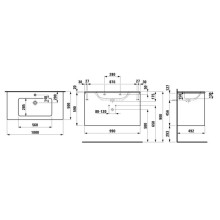 Тумба с раковиной темный вяз 100 см Laufen Base 8.6496.2.263.104.1