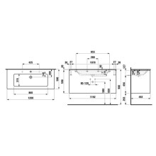 Тумба с раковиной белый матовый 120 см Laufen Base 8.6496.3.260.104.1