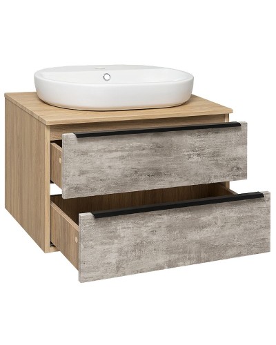 Тумба под раковину Runo Мальта 70 00-00001098 Серая Дуб