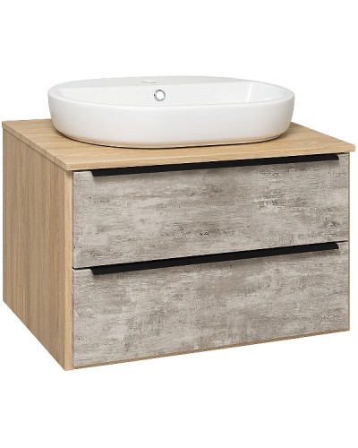 Тумба под раковину Runo Мальта 85 00-00001100 Серая Дуб