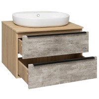 Тумба под раковину Runo Мальта 85 00-00001100 Серая Дуб