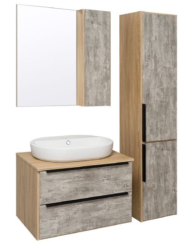 Тумба под раковину Runo Мальта 85 00-00001100 Серая Дуб