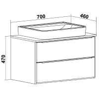 Тумба под раковину Runo Мальта 85 00-00001100 Серая Дуб