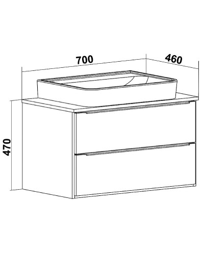 Тумба под раковину Runo Мальта 85 00-00001100 Серая Дуб