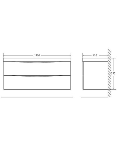 Тумба под раковину BelBagno Marino 120 MARINO-1200-2C-SO-BO-P подвесная Bianco Opaco