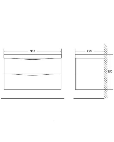 Тумба под раковину BelBagno Marino 90 MARINO-900-2C-SO-RW-P подвесная Rovere Moro