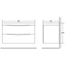 Тумба под раковину BelBagno Marino 90 MARINO-900-2C-SO-BL-P подвесная Bianco Lucido