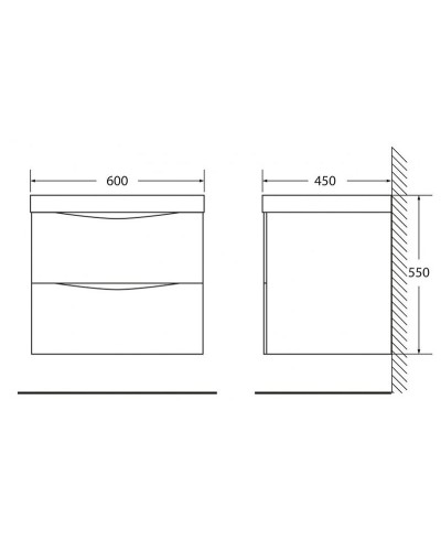 Тумба под раковину BelBagno Marino 60 MARINO-600-2C-SO-RG-P подвесная Rovere Grigio