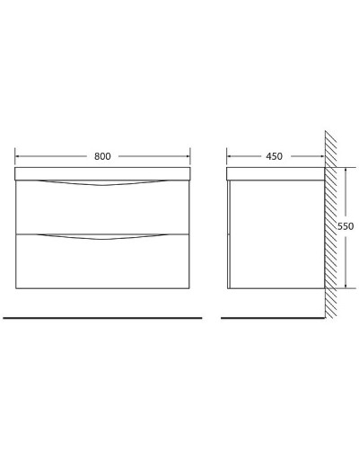 Тумба под раковину BelBagno Marino 80 MARINO-800-2C-SO-BL-P подвесная Bianco Lucido