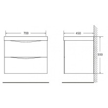 Тумба под раковину BelBagno Marino 70 MARINO-700-2C-SO-RW-P подвесная Rovere Moro